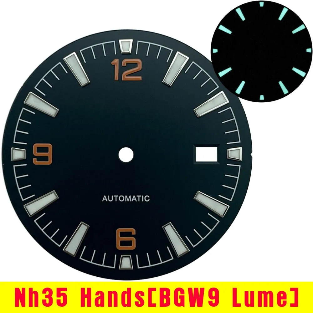 NH35 watch dial 33mm blue sterile dial BGW9 blue luminous dial modified watch accessories suitable for NH35 movement Planet 600M