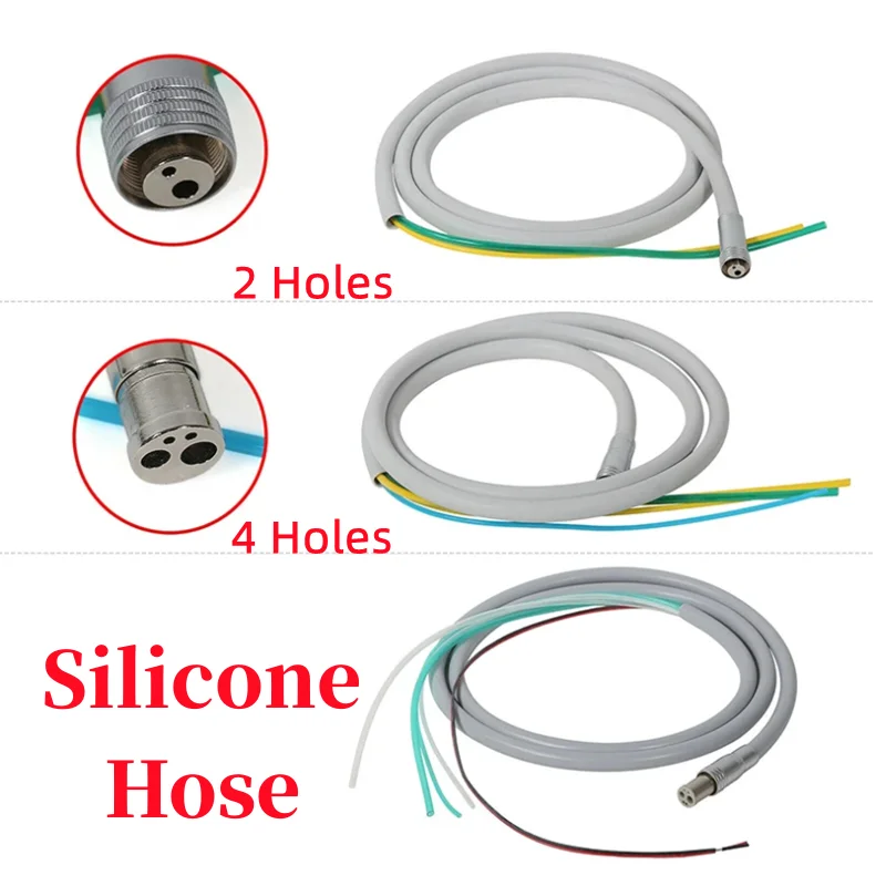 2/4 Hole Dental Silicone Hose With Fitting For High/Low Speed Air Turbine Handpiece Dental Chair Accessories