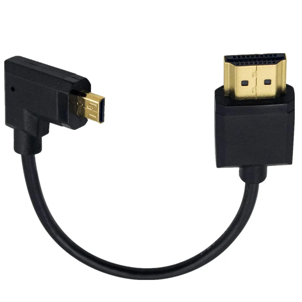 4K * 2K 60Hz HDMI-compatible to Micro HDMI-Compatible 90 Degree High-Definition High-Speed Ultra-Thin Cable for Digital Cameras