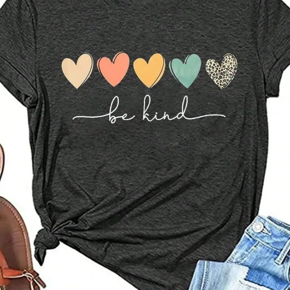 Woen T Hirt Be Kind Hirt Cute Graphic Hirt Hort Eeve Tee Funny Inpirationa Tea T-Hirt Top