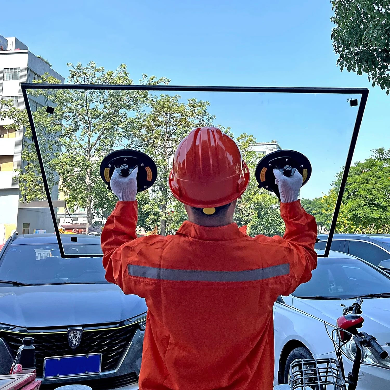 Vacuum Suction Cup 200kg Loading Capacity Heavy Duty Vacuum Spreader for Tile Adsorption Granite Glass Lifting 8 Inch Cup