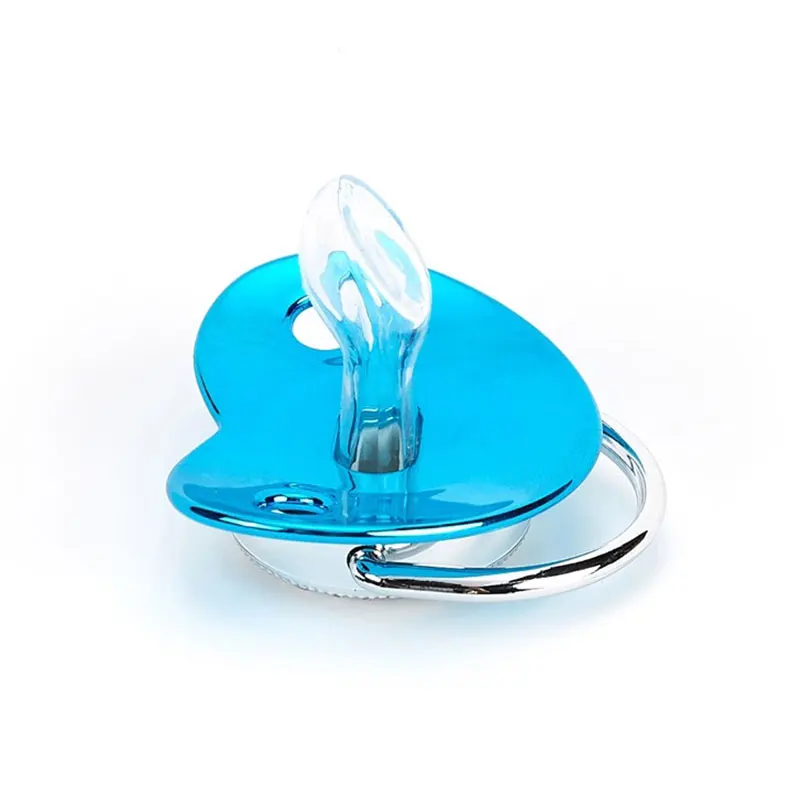 26 letter blue dot diamond exquisite silicone pacifier, 0-3 year old baby, with chain clip dust cover, free of bisphenol A