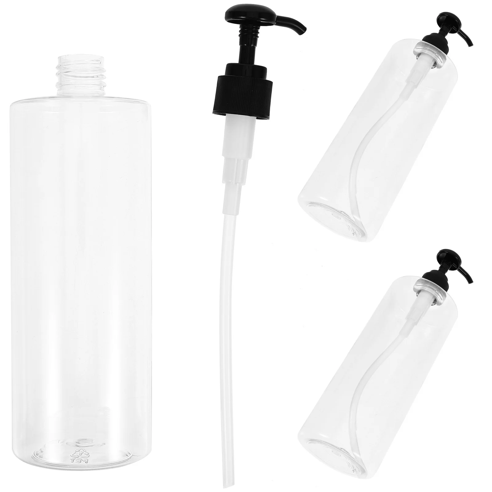 3 stuks hervulbare perspompfles transparante douchegel container subverpakking fles voor badkamer thuis zwarte perskop