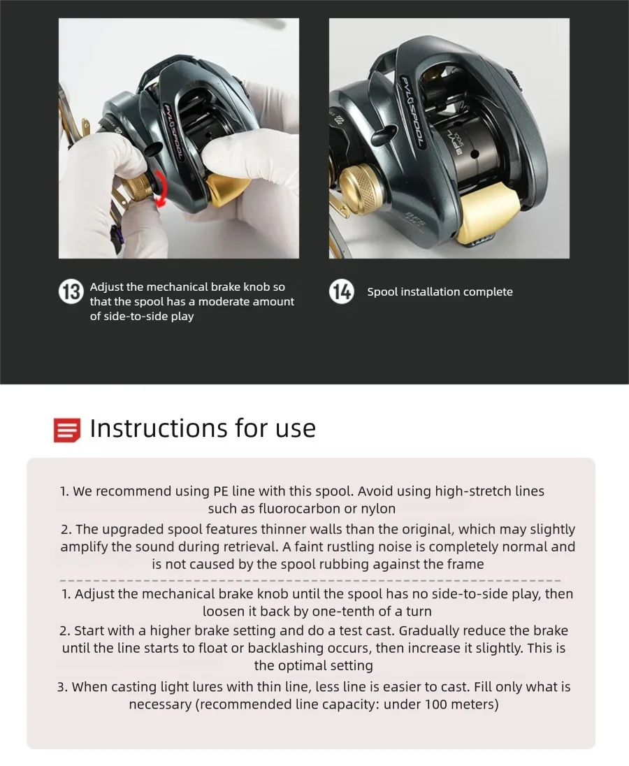 PYL PS29-AD leichte modifizierte Spule exklusiv für Shimano 22 Aldebaran BFS – Detail 11