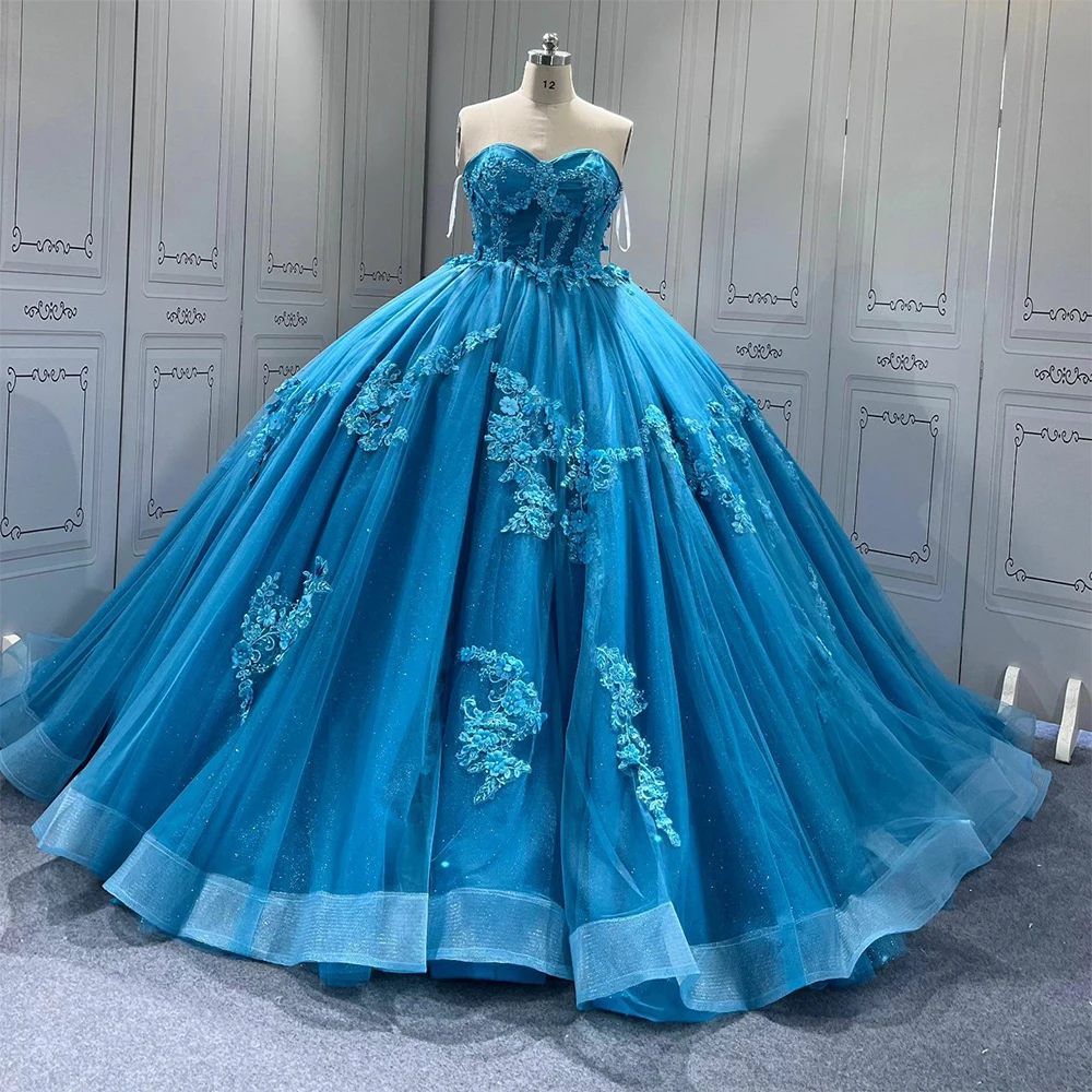 Prinses Quinceanera Jurken Strapless Sparkly Baljurk Pailletten Kralen Sweet 16, Galafeest Corset Vestido De 15 Años Aangepast