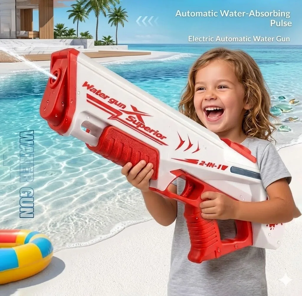 大人用電動水鉄砲-強力噴射-自動吸水式水鉄砲ブラスター-夏の屋外ゲームおもちゃ-男の子向け