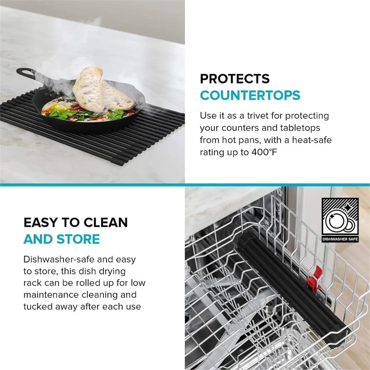 Multipurpose over-Sink Roll-Up Dish Drying Rack, Colander, Dish Drying Rack, Storage Rack for Dishes and Cutlery, 1PC