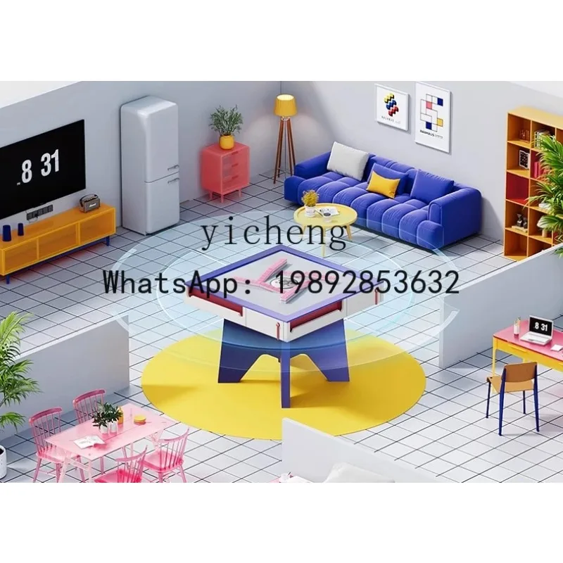 X4   solid wood mahjong machine dining table dual-purpose rubber wood vertical household high-end automatic mahjong table