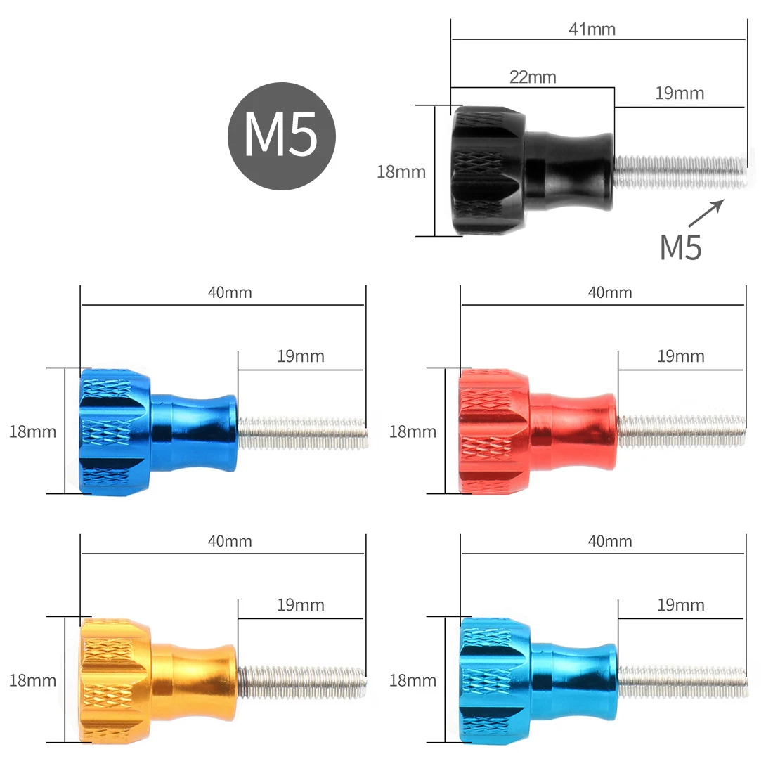 M5 Rändelschraube ohne Bolzenmutter für Action-Kameras für GoPro DJI Action für Insta360-Kameras, kurze/lange Stativ-Adapterschraube – Detail 3