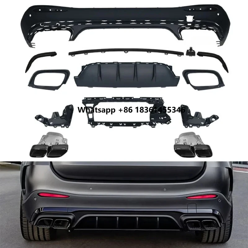 For X254 GLC Glc63 with Pipe 2023+ Auto Part Accessory Rear Diffuser Car Bumper Accessories Upgr