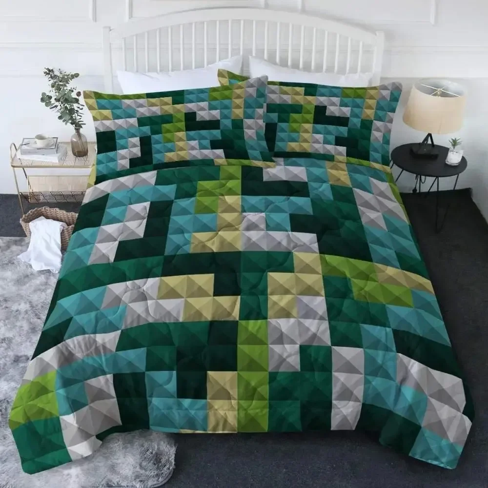 

3D Building Block Puzzle Chess Comfortable Duvet Quilt Cover Pillowcase Bedding Set Children Bedroom Decoration Home Textile