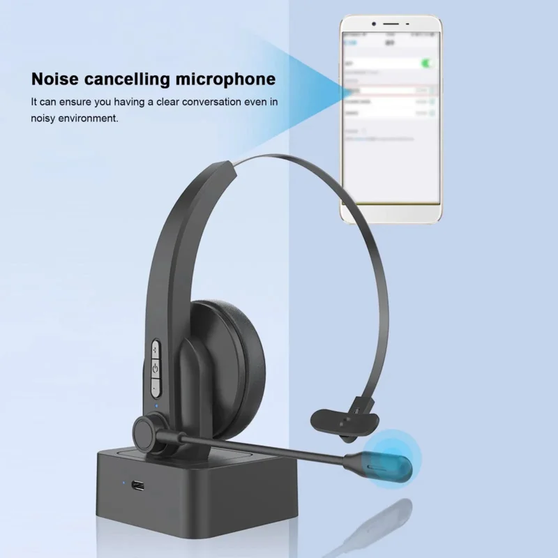 OY631 Single Ear Headset Call Center Headphones with Microphone Noise Cancelling-mounted Headphone with Base