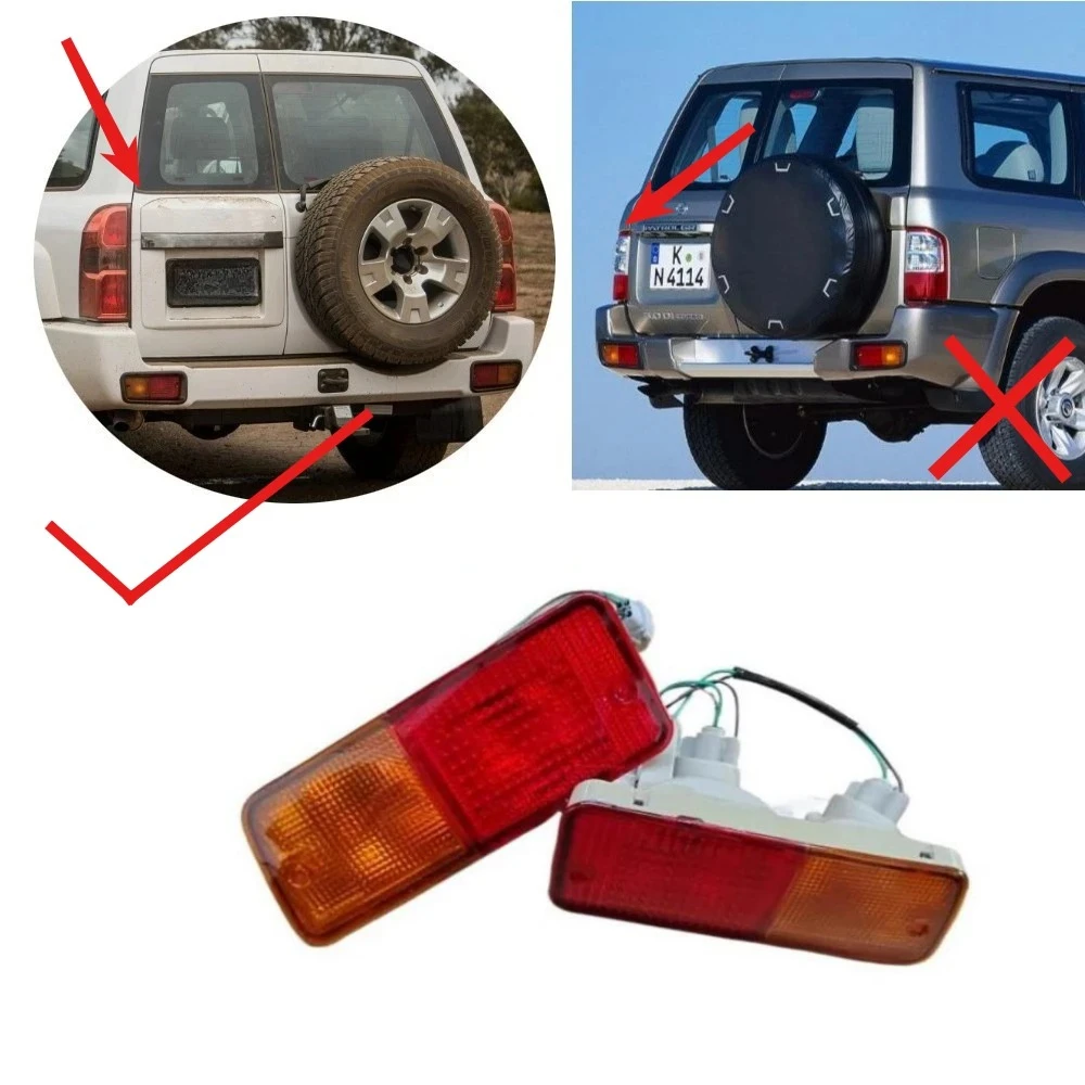 Luz Trasera Izquierda o Derecha para Parachoques de Nissan Patrol Y61, No Apta para Gr Small, Luz de Freno, Estacionamiento y Direccional con Bombilla