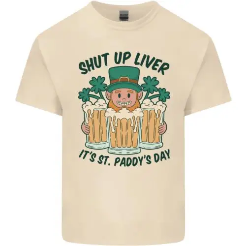 

St Patricks Day Shut Up Liver Beer Alcohol Funny Mens Cotton T-Shirt Tee Top