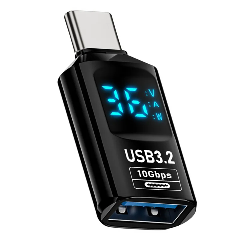 A25P 2 قطعة شاشة LED رقمية USB 3.2 محول 10Gbps 36-60 واط السلطة متر فاحص شريحة ذكية نقل البيانات USB C تمديد أ