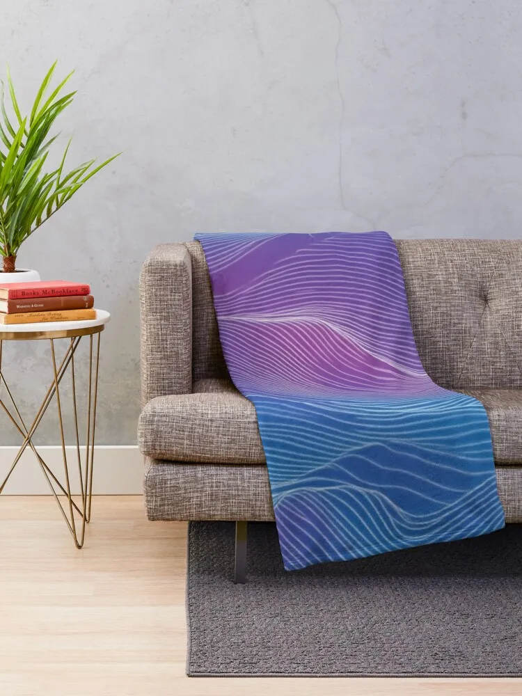 Flow of Life: Japanese Wave Pattern Seigaiha Throw Blanket Single Plaid on the sofa Blankets