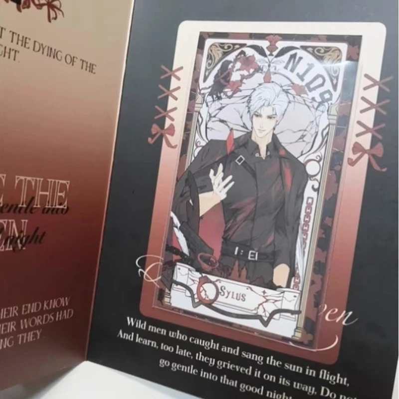 Novo periférico feito por leque para amor e espaço profundo qin che feito sob encomenda estilo anime cartões de alta estética de face única um ótimo presente