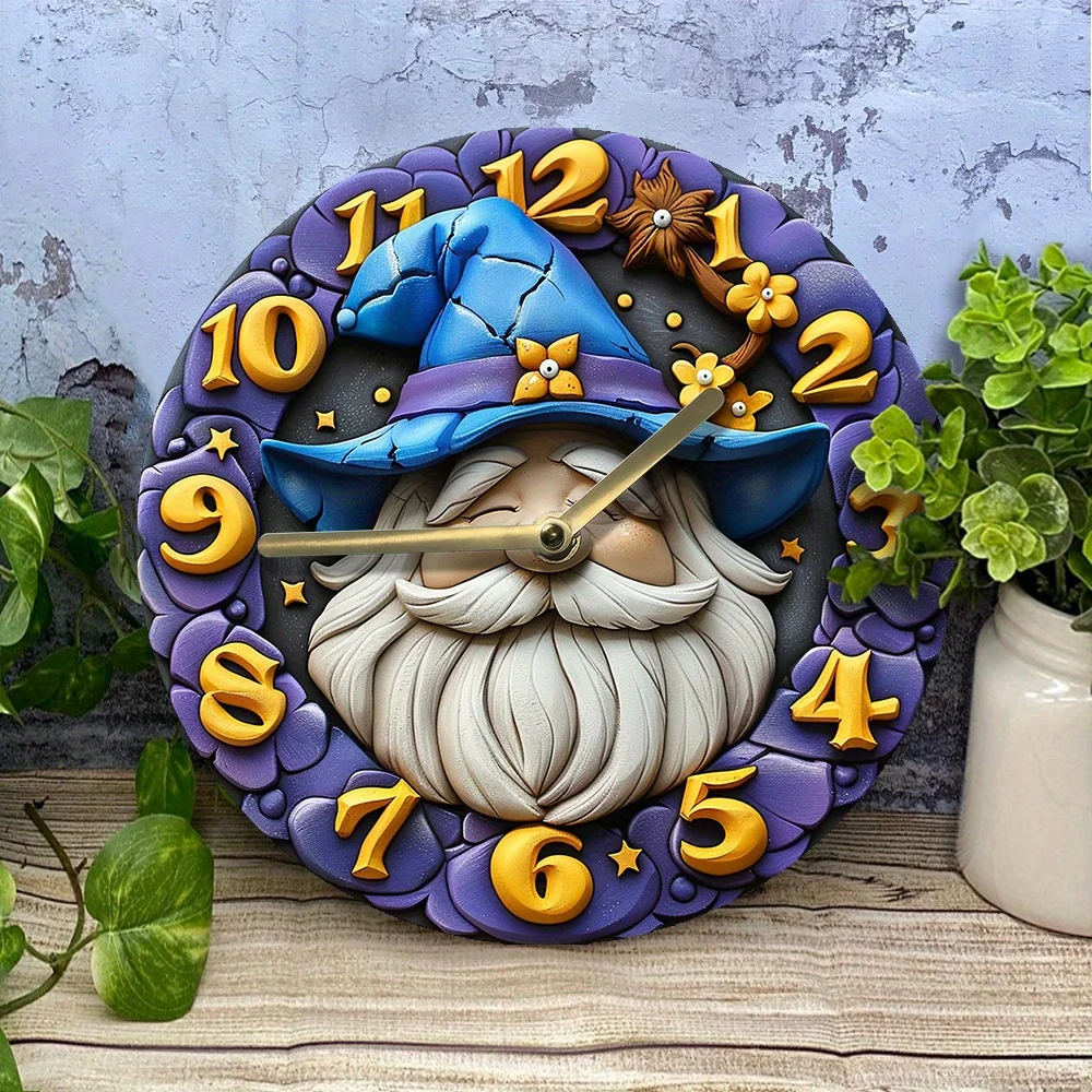 DIY Wizard-Themed Wall Clock High-Definition Printing Includes Clock Movement & Hands Set- Creative Office/Home Decor & Gift Set