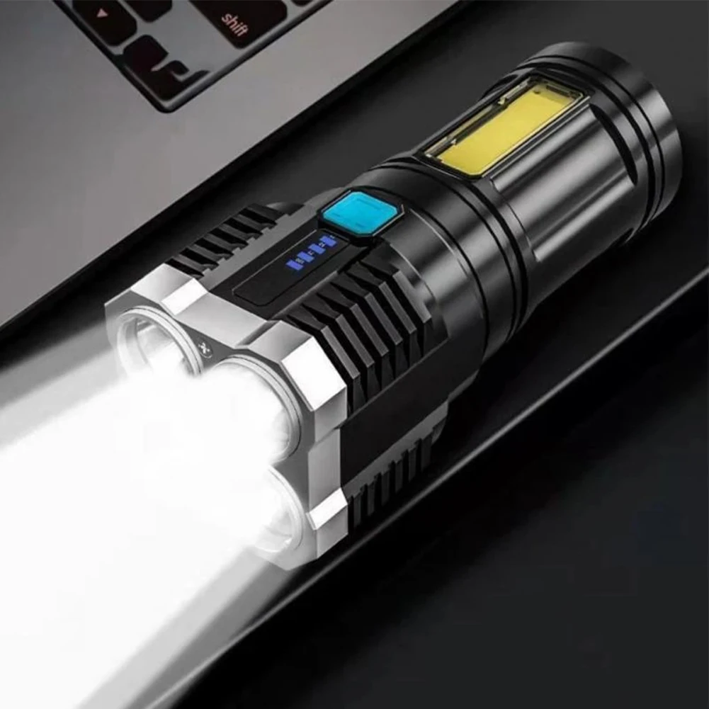 มินิแบบพกพา 4 Gears USB ชาร์จมัลติฟังก์ชั่น Night Safety Super Bright High Power ฉุกเฉินไฟฉาย LED กลางแจ้ง