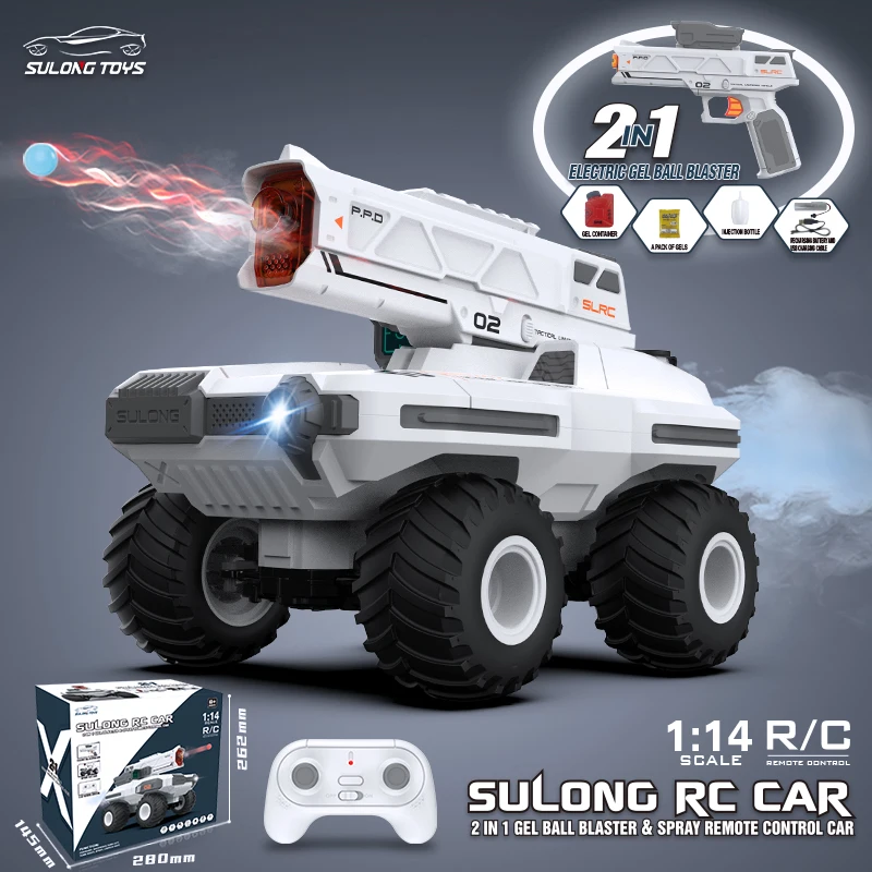 2IN1 RC Car Tank Toy Gun 1/14 Gel Ball Blaster Spray Water Bomb Star War Vehicle Shooting Electric Vehicle Children Toy Boy Gift