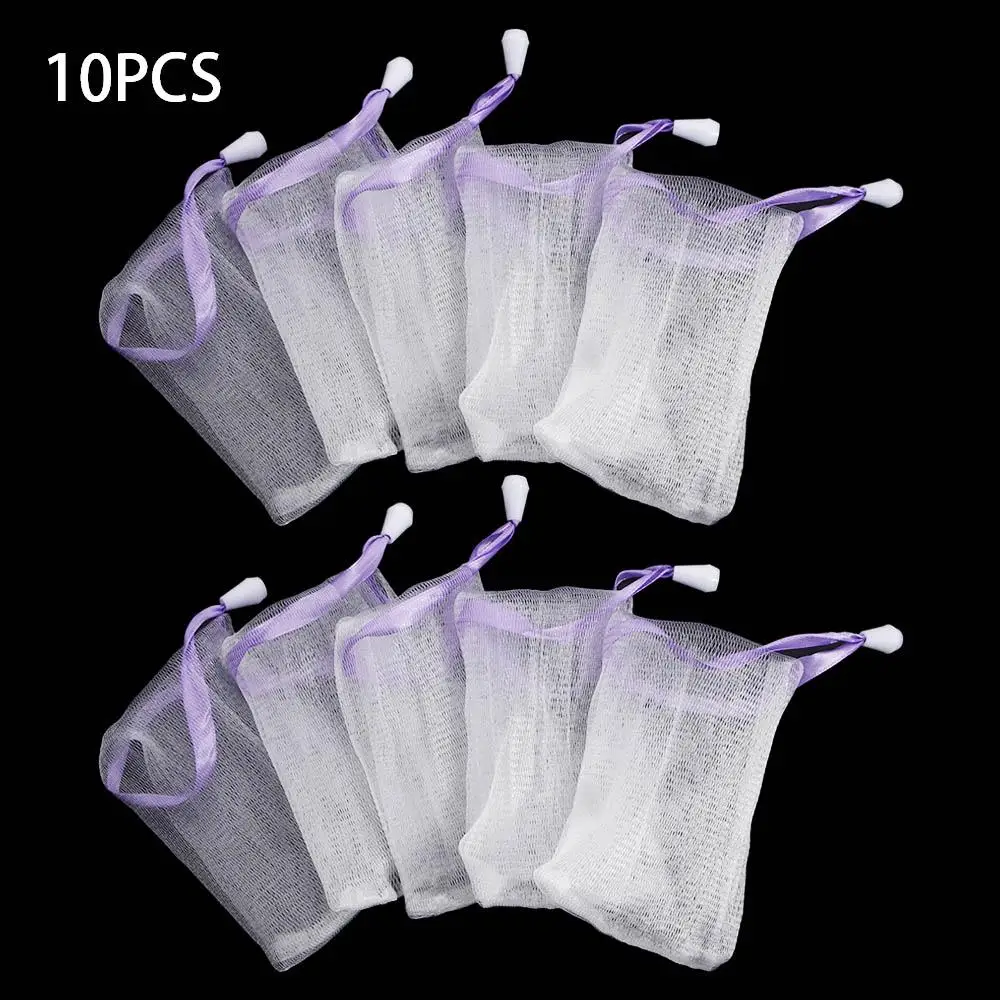 Portable Nylon Delicate Foam Bubble Bath Exfoliating Face Cleansing Tool Soap Saver Bag Net Soap Pouch Foaming Mesh Bag