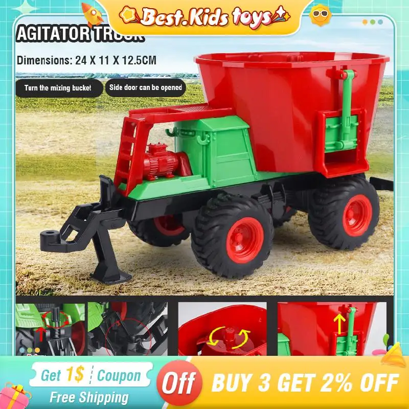 Farmer's Cart Timber Grab Tractor Model Farm Kids Toys Simulator Hay baler Log Grab Sliding Engineering Vehicle Truck Boy Gift