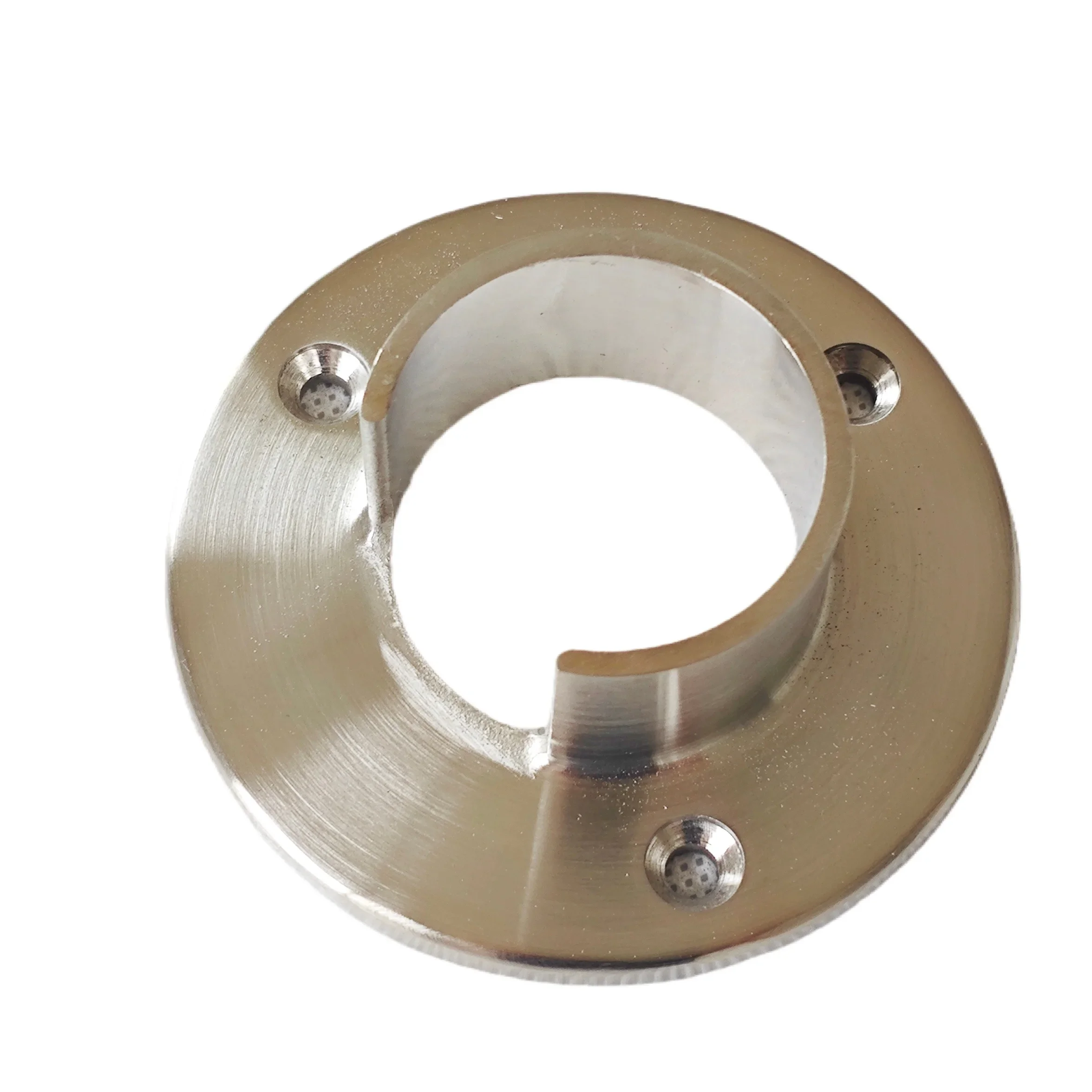 304 Stainless Steel Handrail Flange 42.4mm Base Flange with Slot for Stairing Railing Satin Polished