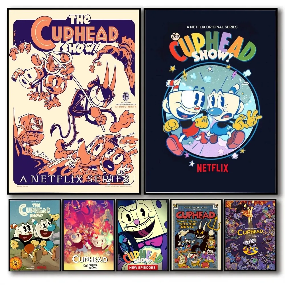 Cuphead Game Art Poster No Framed Poster Kraft Club Bar Paper Vintage Poster Wall Art Painting Bedroom Study Stickers