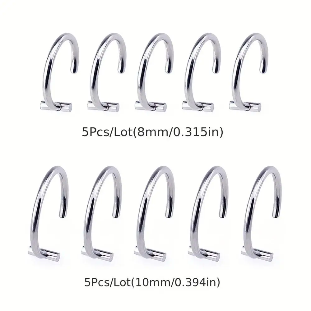 5Pcs Stainless Steel Fake Lip Rings For Woman and Man Smooth Round Head Punk Clip On Lip Ring Non-Piercing Mouth Ring Jewelry