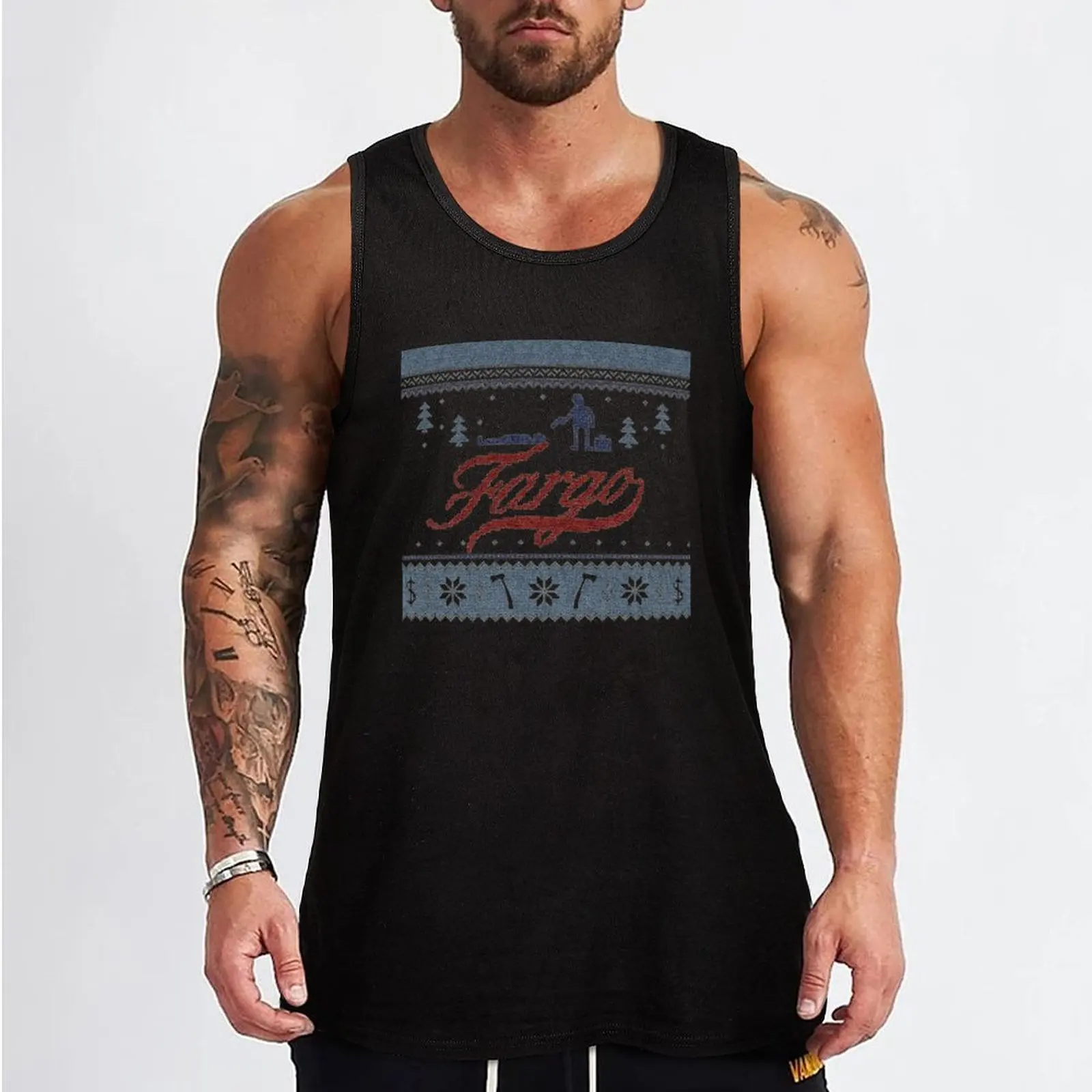 Fargo Tank Top Men's summer t-shirt T-shirt man sports vest Bodybuilding shirt