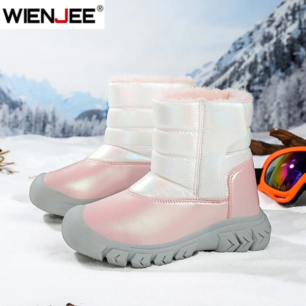 

Kids' Casual Shoes Warm Snow Boots Winter Outdoor Thick Bottom Cotton Shoes For Children Boy Girl Walking Anti-slip