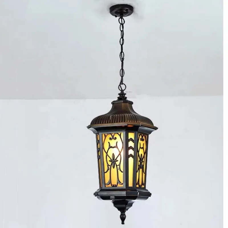 

European Style Waterproof Outdoor Pendant Light for Garden Villa Corridor Terrace Sun Lamp Courtyard Lighting Decor