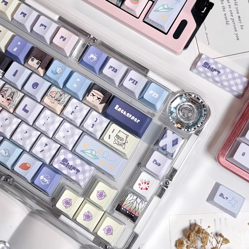 애니메이션 테마 키캡 세트 PBT 승화 체리 프로파일 맞춤형 오리지널 수제 키캡 기계식 키보드 선물 액세서리