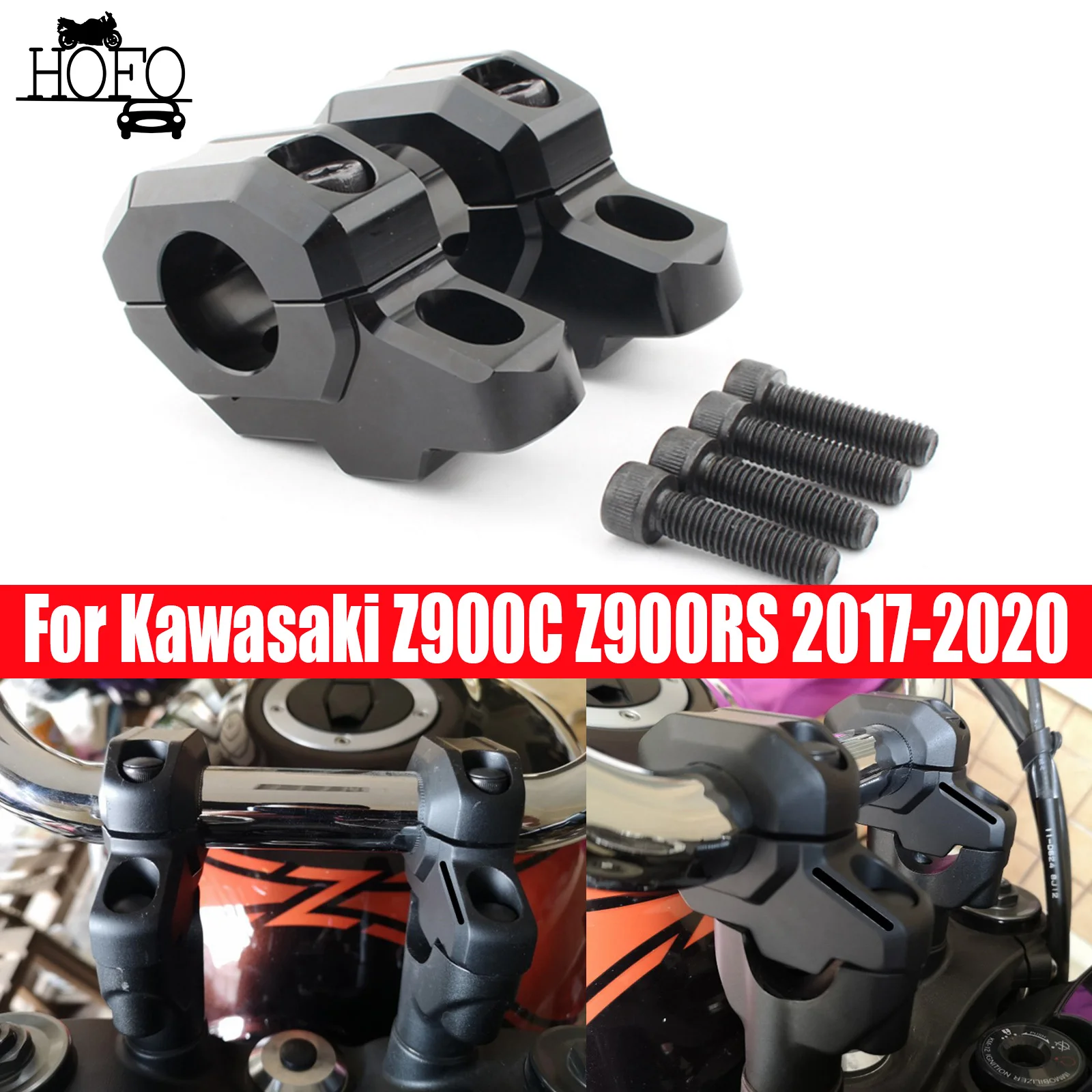

For Kawasaki Z900C Z900RS 2017-2020 Motorcycle 30MM rise/22MM pullback Handle Bar Clamp Raised Extend Handlebar Mount Riser