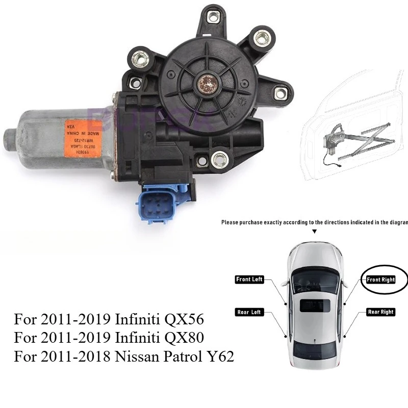 BUPEK محرك نافذة الطاقة الأمامي الأيمن لسيارة إنفينيتي QX56 QX80 باترول Y62 منظم الزجاج الكهربائي أجزاء عالية الجودة 80731-1LA0A #1