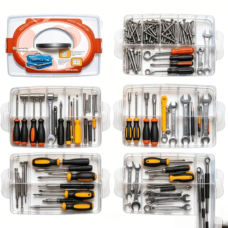 6-Schichten/Set Transparente Werkzeugaufbewahrungsbox Multifunktionale Aufbewahrungsbox für Haushaltsschrauben Hardware-Klassifizierung Zubehör – Detail 8