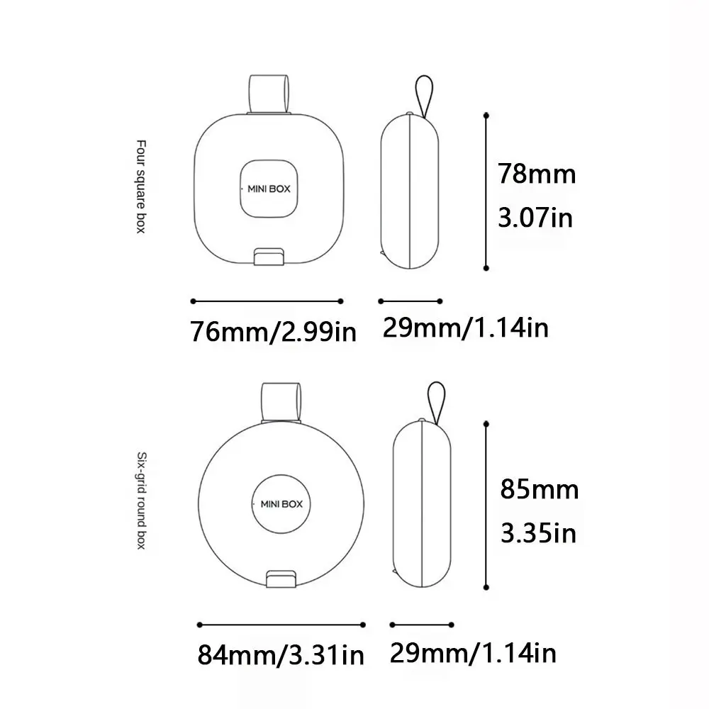 4/6 شبكات السفر حبة حالة الغبار دائم صندوق دواء صغير سهلة التنظيف صديقة للبيئة حبوب منع الحمل الحاويات المنظم النساء