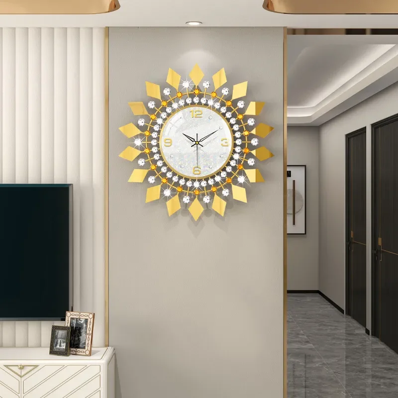 Modern Creative Wall Clock Silent Luxury European Style Home Decoration Living Room High End Design Foreign Trade Model