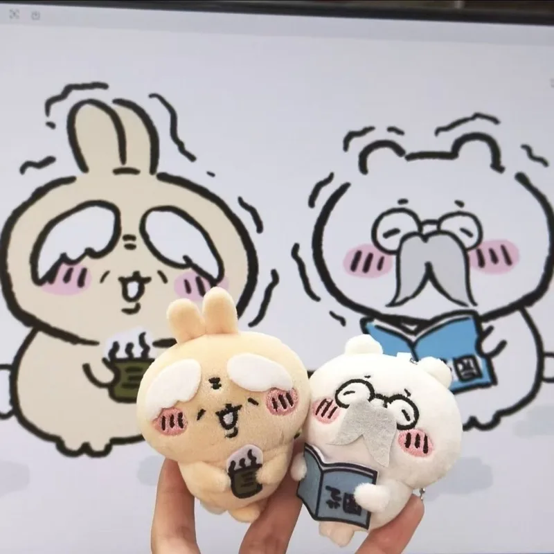 Old Man Series Cartoon Cute Doll Schoolbag Decorative Pendant Hachiware Usagi Abstract Plush Doll Pendant Gift for Friends