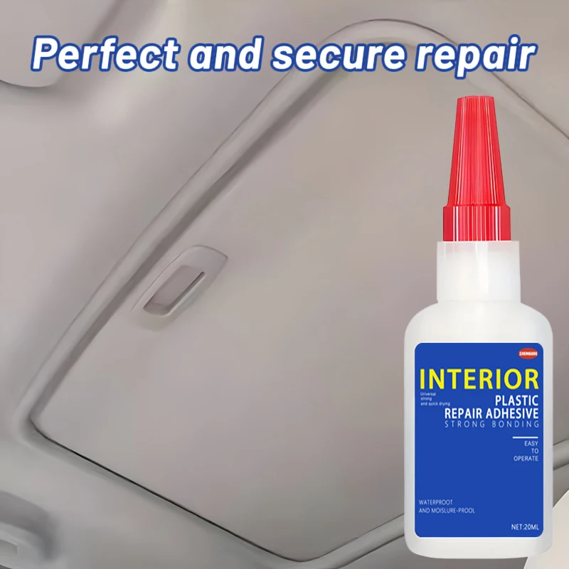 Professional Car Roof Repair Adhesive - Strong and Durable Glue, Quick-Drying, Waterproof, Heat-Resistant, a Magic Tool for Car Interior Renovation, No-Disassembly Repair for Roof Fabric Detachment, Sealing Strip Fixation, Suitable for Car Doors, Windows, Roofs, and Universal for Metal, Plastic, and Rubber Materials, Durable DIY Tool