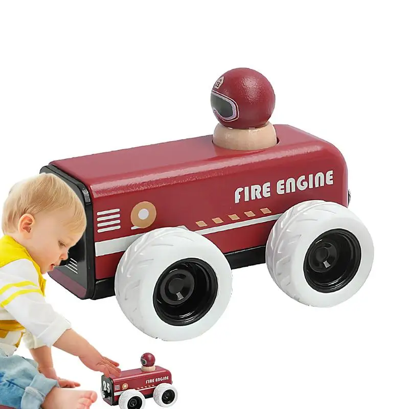 

Ambulance Pull Back Car Inertia Car Toys Small Friction Powered Wooden Fire Truck Toy For Early Educational Fun Boys And Girls