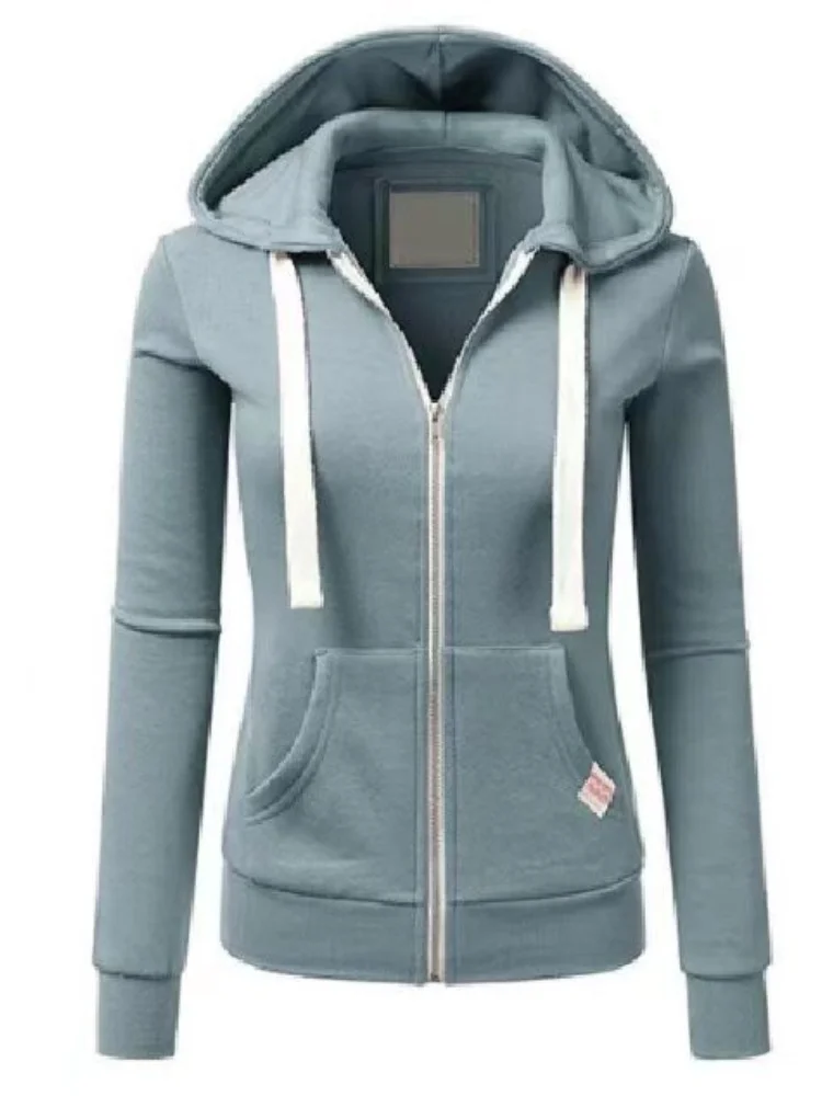 الخريف الشتاء مقنعين هوديس المرأة عادية الشارع الشهير زمم بلوزات طويلة الأكمام جاكيتات Harajuku Y2K المحاصيل القمم هود قميص #1