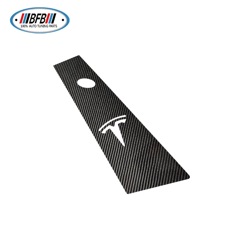 Car Real Full Carbon Fiber Window B-pillar Molding Cover Trim Add On Style For Tesla Model 3