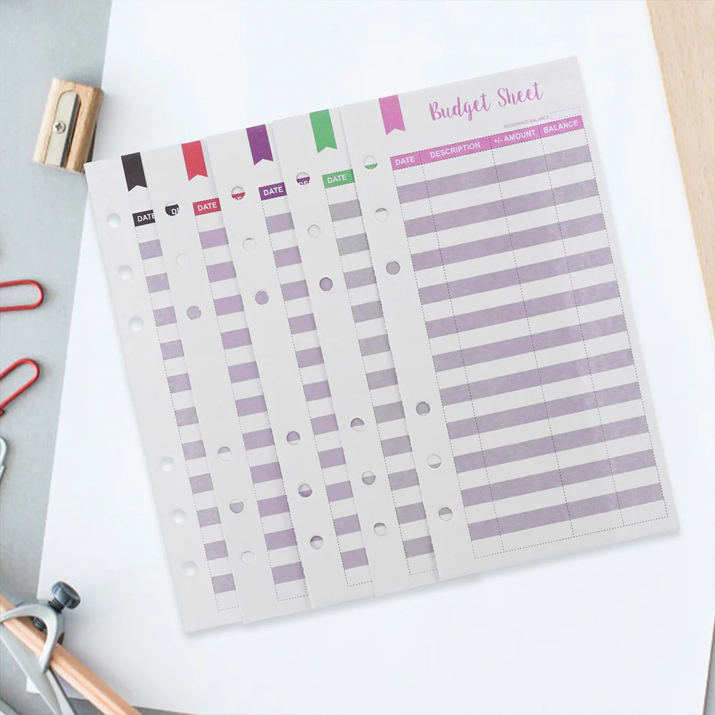 60 Portable Budget Sheets Cash Binder Refills Daily Expense Record Cards A6 Financial Planner Expense Tracker Budget Recording