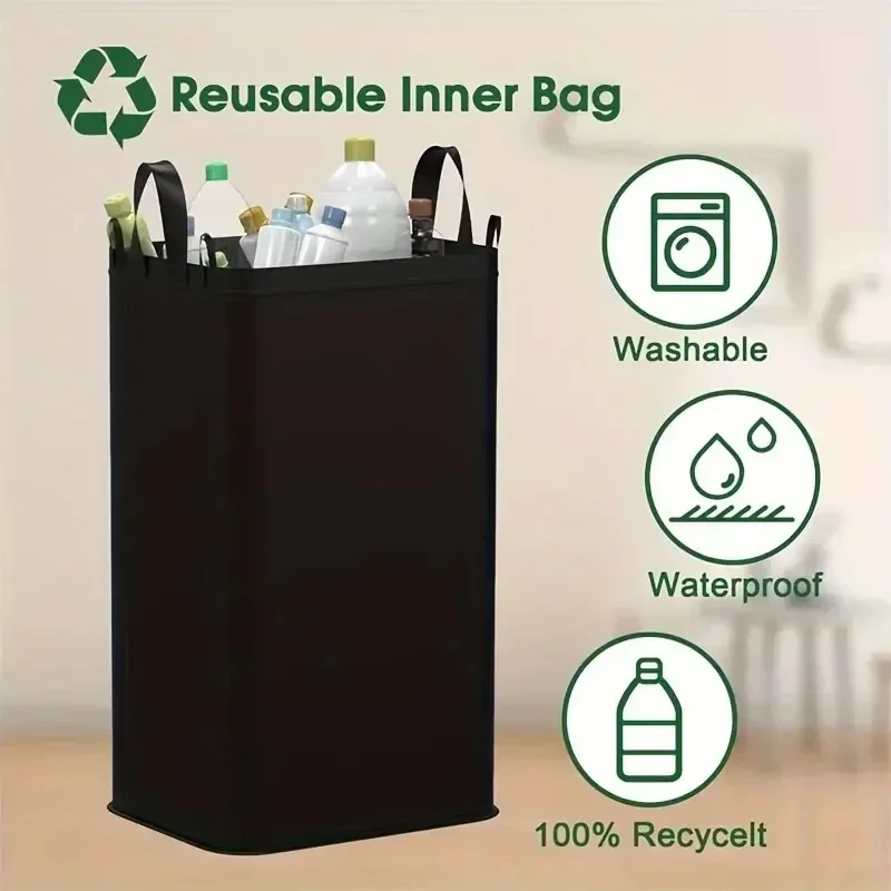 Storage Basket with Lid Recyclable Bottle Storage Basket Collapsible Waste Water Bottle Organiser Removable Handbag Organiser