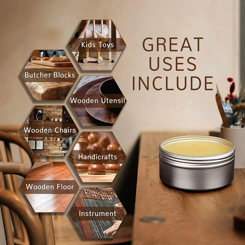 Polisher Wooden Furniture Polishing Beeswax Natural Wood Conditioner Multipurpose Beeswax for Wooden Tools Cutting Board Wax