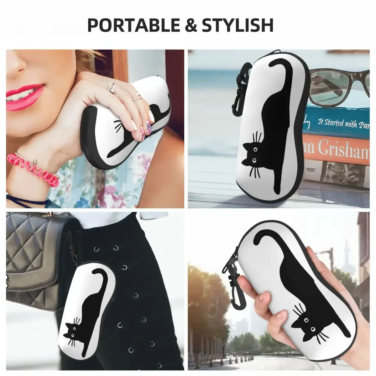 

Black Cat Glasses Case Portable Shell Eyeglasses Case Sunglasses Box