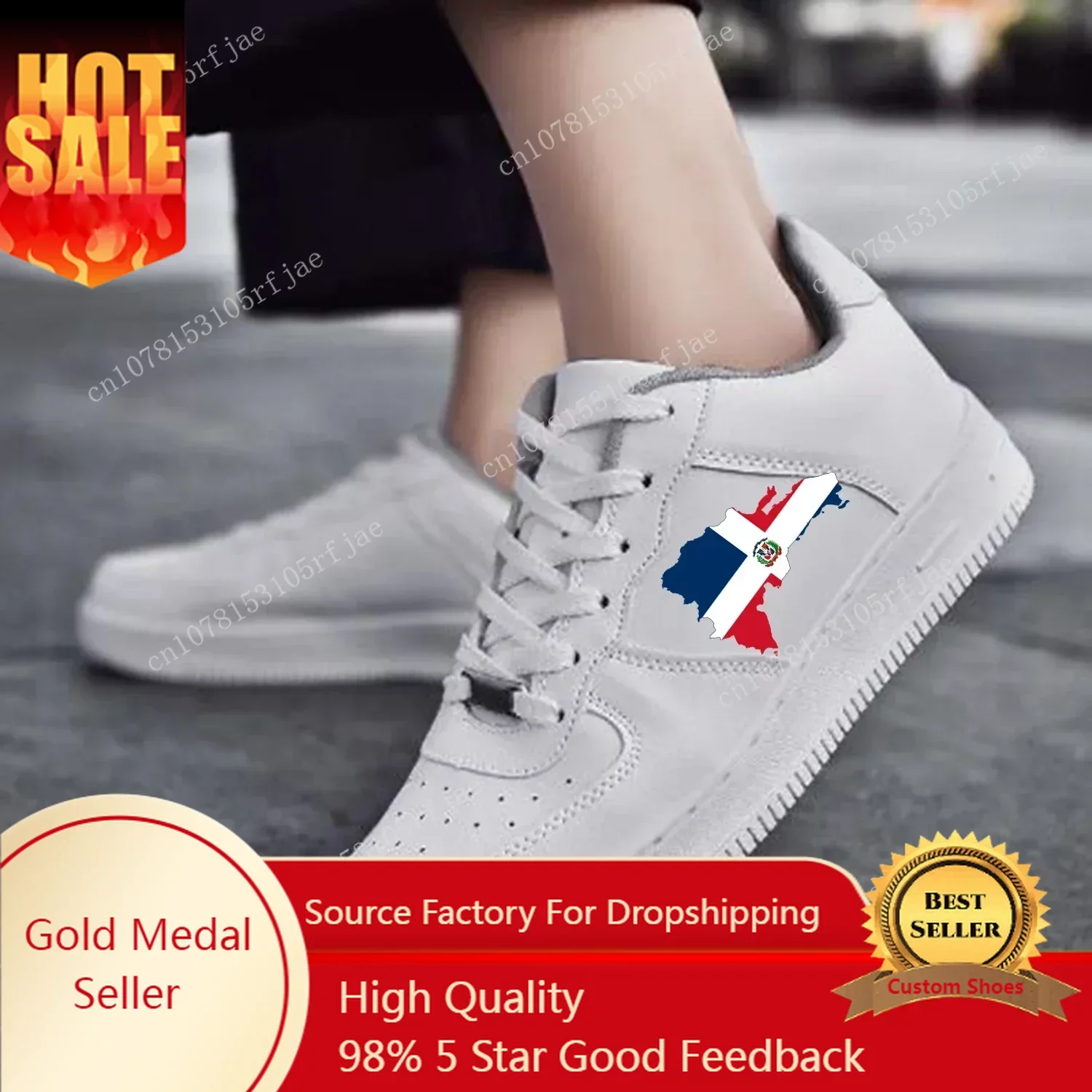 

Dominicana Republica Flag AF Basketball Mens Womens Sports Run High Quality Flats Force Sneakers Lace Up Mesh Custom Made Shoe