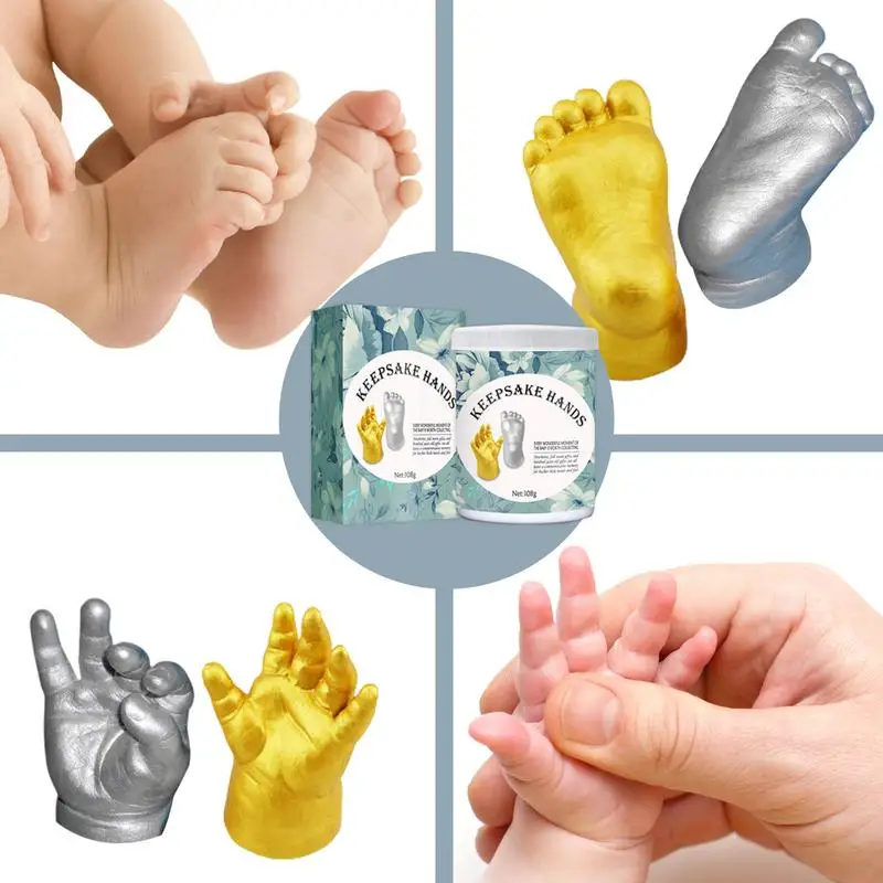 Keepsake Hands Casting Kit 3D Handprint Footprint For Babies DIY Plaster Statue Mould Set Hand Holding Craft For Couples