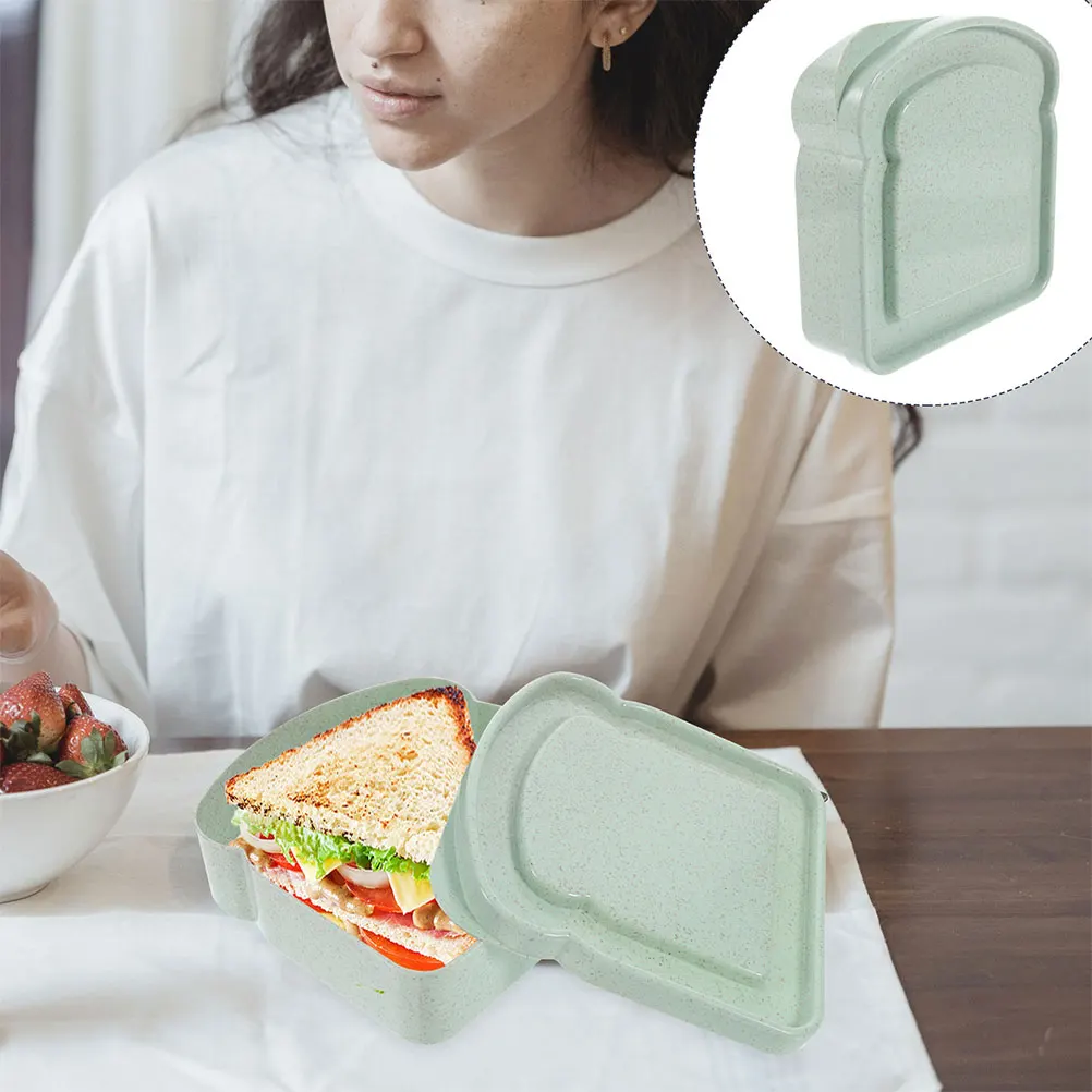 

4pcs Sandwich Storage Boxes Toast Containers For Outdoor Airtight Food Containers Reusable Sandwich Holders Snack Storage With